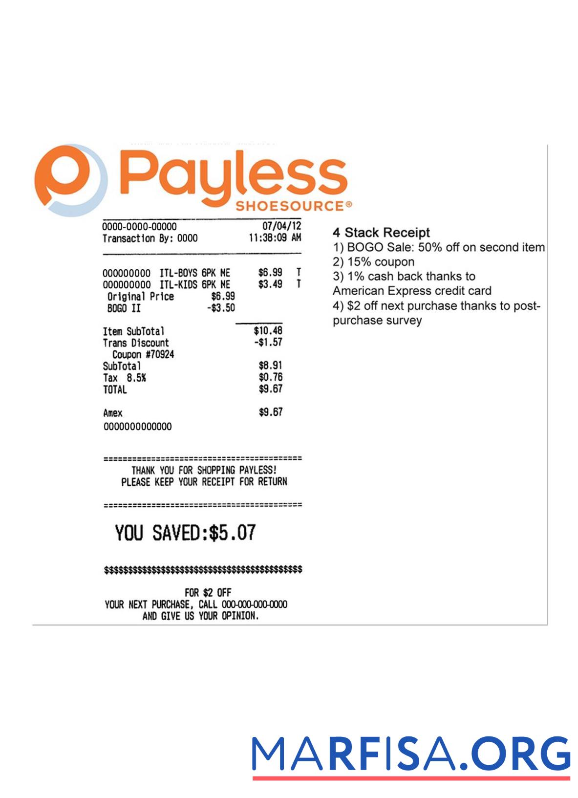 Printable PAYLESS payment check download for verification